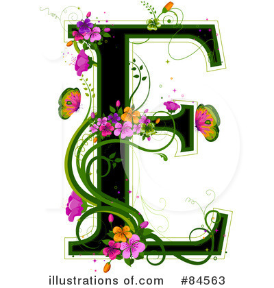 Royalty-Free (RF) Floral Letter Clipart Illustration by BNP Design Studio - Stock Sample #84563