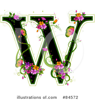 Royalty-Free (RF) Floral Letter Clipart Illustration by BNP Design Studio - Stock Sample #84572