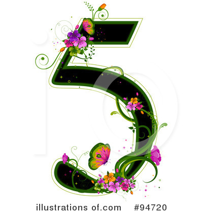 Royalty-Free (RF) Floral Number Clipart Illustration by BNP Design Studio - Stock Sample #94720