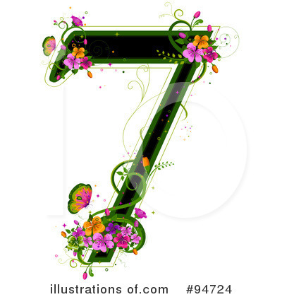 Royalty-Free (RF) Floral Number Clipart Illustration by BNP Design Studio - Stock Sample #94724