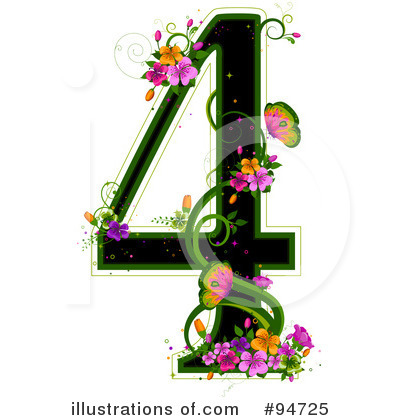 Royalty-Free (RF) Floral Number Clipart Illustration by BNP Design Studio - Stock Sample #94725