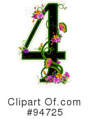 Floral Number Clipart #94725 by BNP Design Studio
