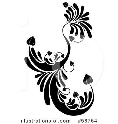 Royalty-Free (RF) Floral Scroll Clipart Illustration by MilsiArt - Stock Sample #58764