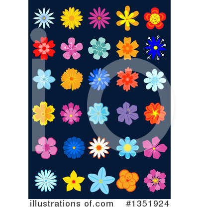 Royalty-Free (RF) Flower Clipart Illustration by Vector Tradition SM - Stock Sample #1351924