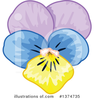 Royalty-Free (RF) Flower Clipart Illustration by Pushkin - Stock Sample #1374735