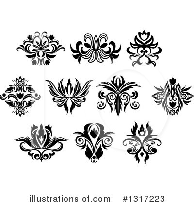 Royalty-Free (RF) Flower Design Element Clipart Illustration by Vector Tradition SM - Stock Sample #1317223