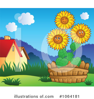 Royalty-Free (RF) Flowers Clipart Illustration by visekart - Stock Sample #1064181