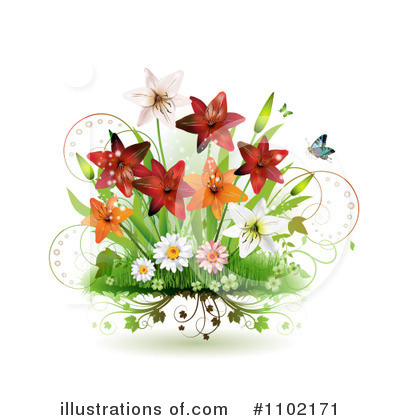 Royalty-Free (RF) Flowers Clipart Illustration by merlinul - Stock Sample #1102171