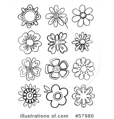 Royalty-Free (RF) Flowers Clipart Illustration by NL shop - Stock Sample #57980