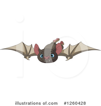 Royalty-Free (RF) Flying Bat Clipart Illustration by Pushkin - Stock Sample #1260428