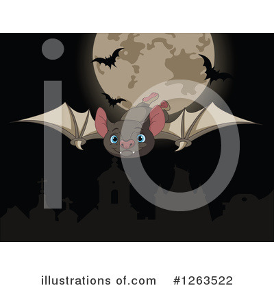 Royalty-Free (RF) Flying Bat Clipart Illustration by Pushkin - Stock Sample #1263522
