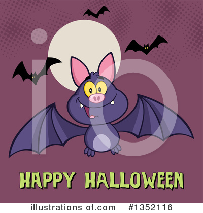 Royalty-Free (RF) Flying Bat Clipart Illustration by Hit Toon - Stock Sample #1352116