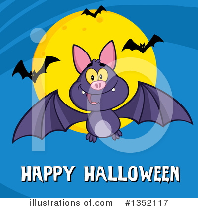 Royalty-Free (RF) Flying Bat Clipart Illustration by Hit Toon - Stock Sample #1352117