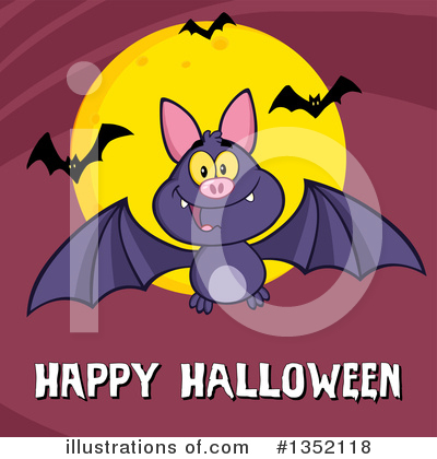 Flying Bat Clipart #1352118 by Hit Toon