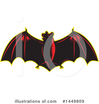 Royalty-Free (RF) Flying Bat Clipart Illustration by patrimonio - Stock Sample #1449809
