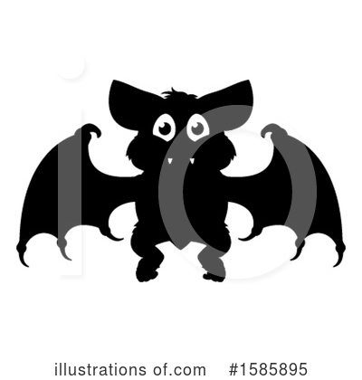 Flying Bat Clipart #1585895 by AtStockIllustration