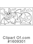Flying Bat Clipart #1609301 by visekart