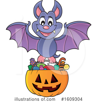 Royalty-Free (RF) Flying Bat Clipart Illustration by visekart - Stock Sample #1609304