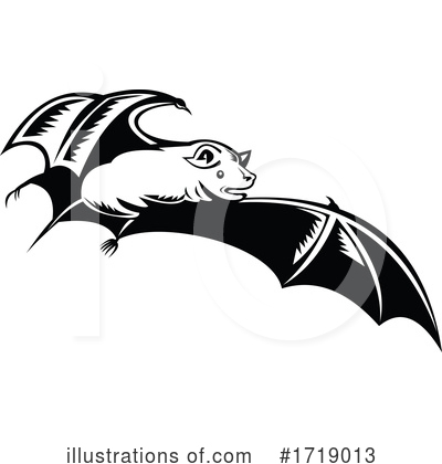 Royalty-Free (RF) Flying Bat Clipart Illustration by patrimonio - Stock Sample #1719013