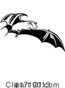 Flying Bat Clipart #1719013 by patrimonio