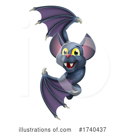 Flying Bat Clipart #1740437 by AtStockIllustration