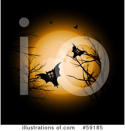 Royalty-Free (RF) Flying Bats Clipart Illustration by elaineitalia - Stock Sample #59185