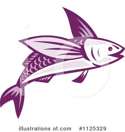 Royalty-Free (RF) Flying Fish Clipart Illustration by patrimonio - Stock Sample #1125329