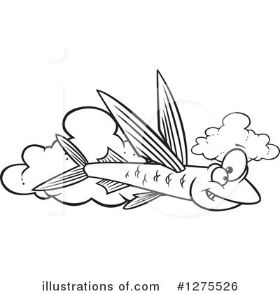 Royalty-Free (RF) Flying Fish Clipart Illustration by toonaday - Stock Sample #1275526