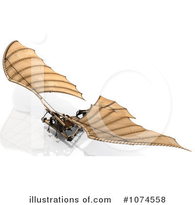 Royalty-Free (RF) Flying Machine Clipart Illustration by Leo Blanchette - Stock Sample #1074558