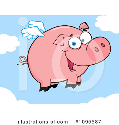 Flying Pig Clipart #1095587 by Hit Toon