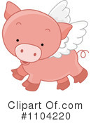 Flying Pig Clipart #1104220 by BNP Design Studio