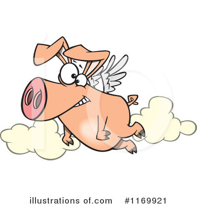 Royalty-Free (RF) Flying Pig Clipart Illustration by toonaday - Stock Sample #1169921