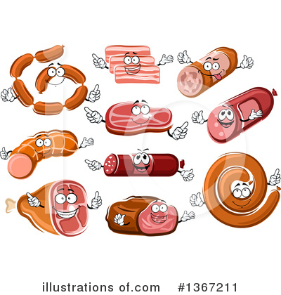 Salami Clipart #1367211 by Vector Tradition SM