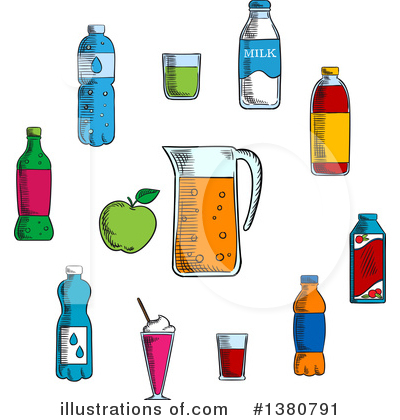Soda Bottle Clipart #1380791 by Vector Tradition SM