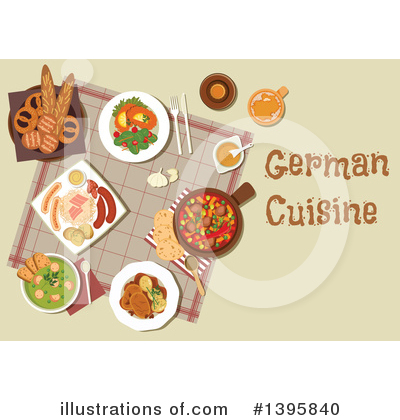 Bratwurst Clipart #1395840 by Vector Tradition SM