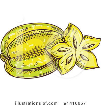 Starfruit Clipart #1416657 by Vector Tradition SM