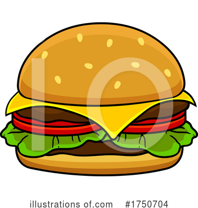 Burger Clipart #1750704 by Hit Toon