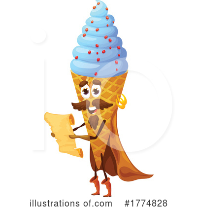 Waffle Cone Clipart #1774828 by Vector Tradition SM