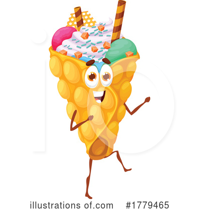 Waffle Ice Cream Cone Clipart #1779465 by Vector Tradition SM