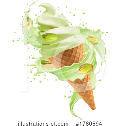 Waffle Ice Cream Cone Clipart #1780694 by Vector Tradition SM