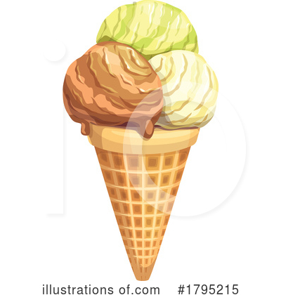 Waffle Ice Cream Cone Clipart #1795215 by Vector Tradition SM