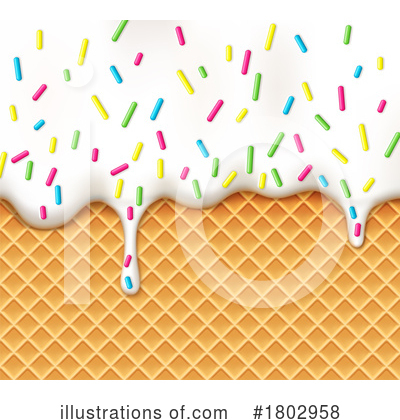 Waffle Ice Cream Cone Clipart #1802958 by Vector Tradition SM