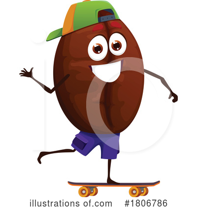 Coffee Bean Character Clipart #1806786 by Vector Tradition SM