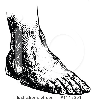 Royalty-Free (RF) Foot Clipart Illustration by Prawny Vintage - Stock Sample #1113251
