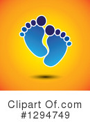 Foot Prints Clipart #1294749 by ColorMagic