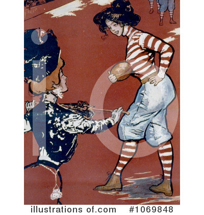 Royalty-Free (RF) Football Clipart Illustration by JVPD - Stock Sample #1069848