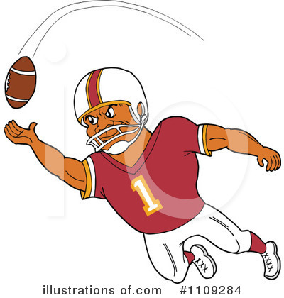Royalty-Free (RF) Football Player Clipart Illustration by LaffToon - Stock Sample #1109284