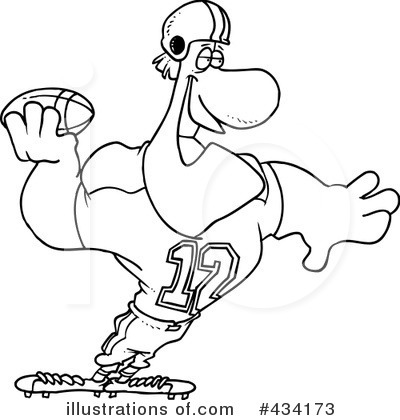 Royalty-Free (RF) Football Player Clipart Illustration by toonaday - Stock Sample #434173