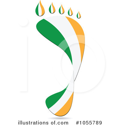 Royalty-Free (RF) Footprint Flag Clipart Illustration by Andrei Marincas - Stock Sample #1055789