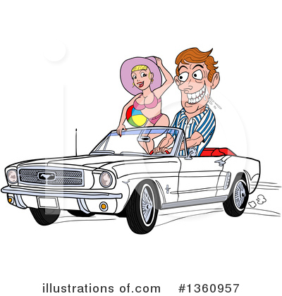 Royalty-Free (RF) Ford Mustang Clipart Illustration by LaffToon - Stock Sample #1360957